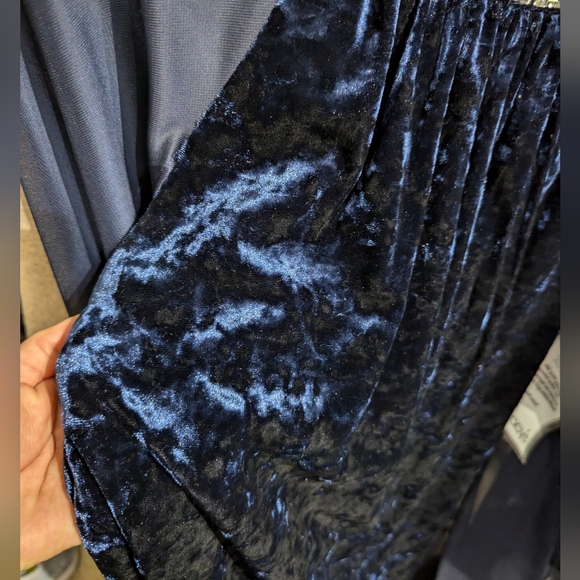 Velvety Blue Formal Winter Dress - Picture 6 of 12